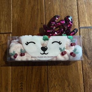 Multicolor Extra Plush Spa Headband Christmas Reindeer New